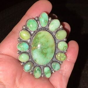 Becenti Navajo Sonoran Gold Turquoise Sterling Ring NWOT